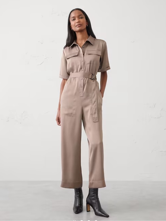 Banana Republic Pants - Banana Republic Taupe Utility Belted Jumpsuit
